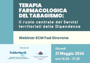 Terapia farmacologica  del Tabagismo: il ruolo centrale dei Servizi territoriali delle Dipendenze